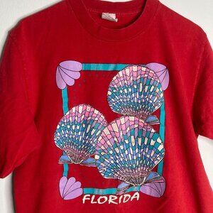 Vintage Florida Shirt Single Stitch Beach Shells  Retro‎ Nature USA Womens L